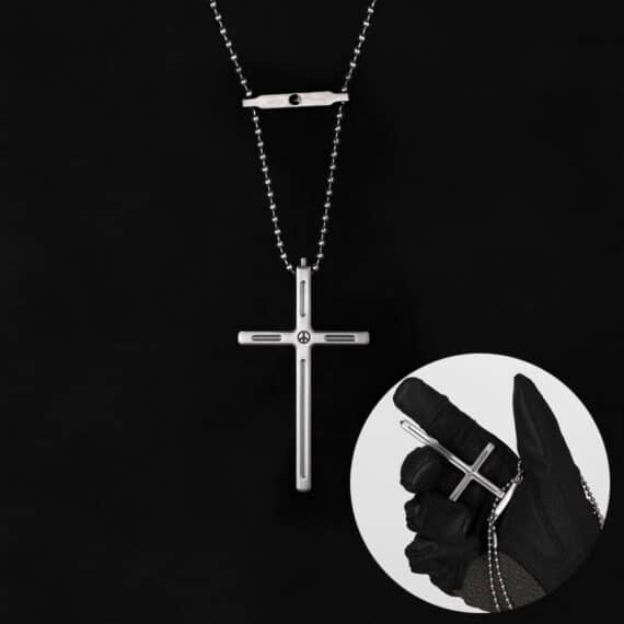 Portable Tactical Self-Defense Cross Necklace (2)