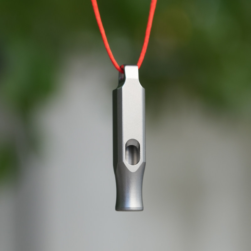Pure Titanium Survival Whistle Keychain Pendant