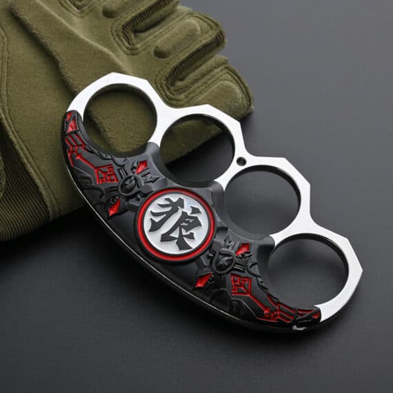 Zinc Alloy Wolf-Themed Four-Finger Collectible Knuckle Duster