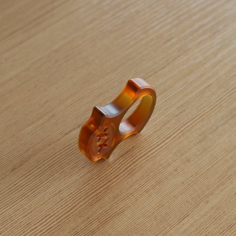 Amber-Colored Resin Brass Knuckles Keychain (5)