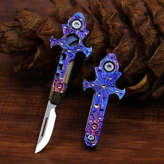 Mini Titanium Alloy Knife Keychain Bottle Opener (2)
