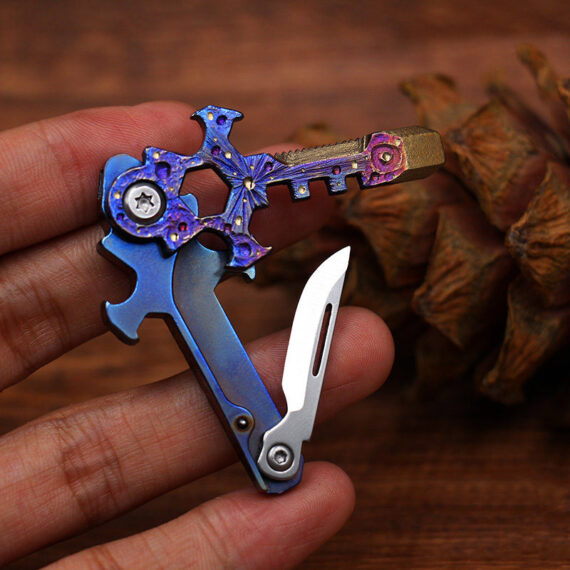 Mini Titanium Alloy Knife Keychain Bottle Opener (3)