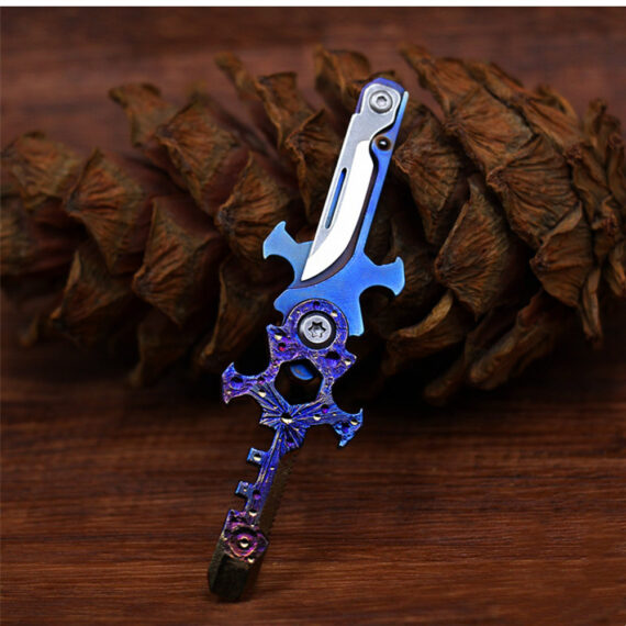 Mini Titanium Alloy Knife Keychain Bottle Opener 4