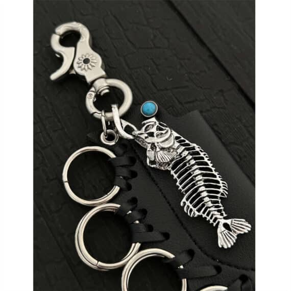 Punk Fish Skull Knuckle Lighter Case Keychain (4)